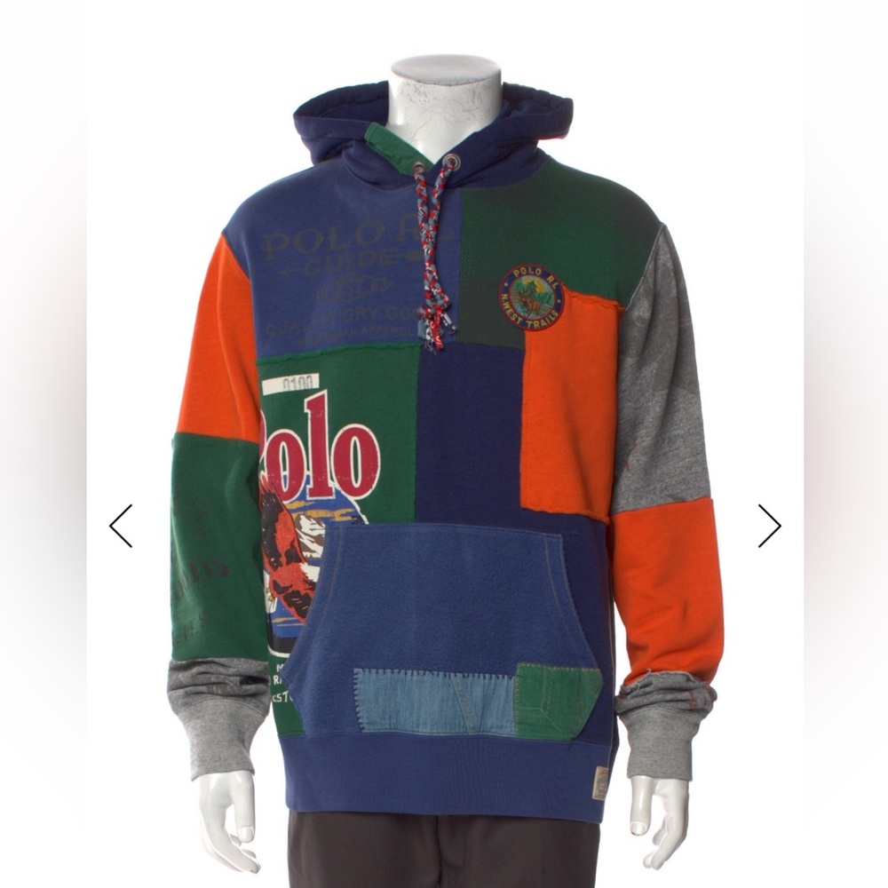 Polo Ralph Lauren country hoodie patchwork fleece Men M